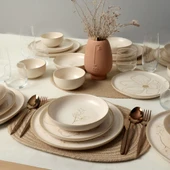 Keramika Taupe Bloom Nordıc Yemek Takımı 24 Parça 6 Kişilik 22519-20-28-29 - 3