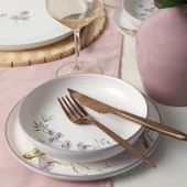 Keramika Purple Bloom Nordıc Yemek Takımı 24 Parça 6 Kişilik 22431-32 - 9