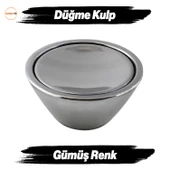 Delta Düğme Krom Mobilya Mutfak Dolap Dolabı Çekmece Kulpu Kulbu Plastik Gümüş Tek Vidalı Kulp thumbnail 1