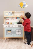 Ledli Ahşap Oyuncak Mutfak ~ Montessori Mutfak, Çocuk Mutfağı, Hediye Halı DBG102 - 1
