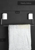 Havlu Askısı Paslanmaz Çelik Yapışkanlı Banyo Havluluk Düzenleyici Krom thumbnail 2
