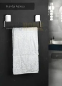Havlu Askısı Paslanmaz Çelik Yapışkanlı Banyo Havluluk Düzenleyici Krom thumbnail 1