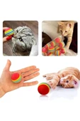 Pribor 3lü Gökkuşağı Sünger Kedi Köpek Çiğneme Oyun Topu Diş Çıkarma Kedi Oyuncağı - 3