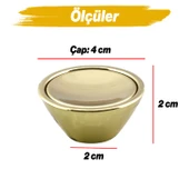 10 Adet Delta Düğme Gold Mobilya Mutfak Dolap Dolabı Çekmece Kulpu Kulbu Plastik Altın Tek Vida Kulp thumbnail 2