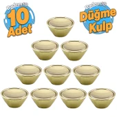 10 Adet Delta Düğme Gold Mobilya Mutfak Dolap Dolabı Çekmece Kulpu Kulbu Plastik Altın Tek Vida Kulp thumbnail 1