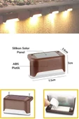 Solar Güneş Enerjili Köşebent Merdiven Veranda Bahçe Led Lamba Tekli Dekor Bahçe Aydınlatma 1 Adet DG-998 - 4