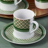 GÜRAL PORSELEN Camelia 12 Parça 6 Kişilik Bone Türk Kahvesi Fincan Takımı - 2351 - 3