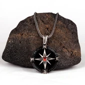 ZİRKON TAŞLI PUSULA MODEL 925 AYAR GÜMÜŞ KOLYE thumbnail 2