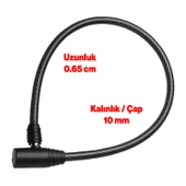 Bisiklet Halat Zincir Kilidi 65 cm Çelik Kilit Çap 10 mm Ø  Hırsız Önleme Güvenlik 1 Adet - 2