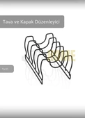 Tava Kapak Düzenleyici Paslanmaz 5 Bölmeli Tabaklık Siyah - 2