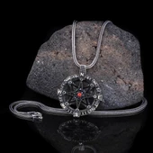 925 AYAR GÜMÜŞ ZİRKON TAŞLI PUSULA MODEL KOLYE thumbnail 1