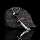 Ali'den Başka Üstün Yiğit  Zülfükar'dan Başka Keskin Kılıç Yoktur Gümüş Kolye thumbnail 1