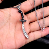 Ali'den Başka Üstün Yiğit  Zülfükar'dan Başka Keskin Kılıç Yoktur Gümüş Kolye thumbnail 4