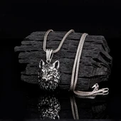 925 AYAR GÜMÜŞ YELELİ KURT MODEL KOLYE thumbnail 1