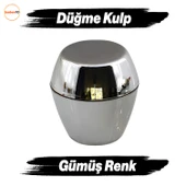 Merkür Düğme Krom Mobilya Mutfak Dolap Dolabı Çekmece Kulpu Kulbu Plastik Gümüş Tek Vidalı Kulp thumbnail 1