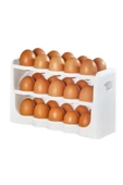 Flosoft 30’lu Yumurta Organizer, 30 Bölmeli 3 Katlı Yumurtalık Buzdolabı Raf Düzenleyici Kutu thumbnail 2