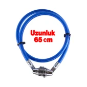 Şifreli Bisiklet Halat Zincir Kilidi 65 cm Çelik Kilit Çap 7 mm Ø  Hırsız Önleme Güvenlik 1 Adet thumbnail 4