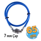 Şifreli Bisiklet Halat Zincir Kilidi 65 cm Çelik Kilit Çap 7 mm Ø  Hırsız Önleme Güvenlik 1 Adet thumbnail 1