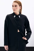 Aksesuar Detaylı Gömlek - Siyah - 4
