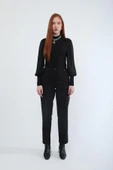 Kadın Beli Lastikli Likralı Esnek Jean Pantolon Siyah - 4