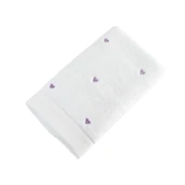 Hobby Lubow Love Beyaz Lila Nakışlı 50x90 6lı Havlu Seti - 1