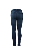Kadın Yüksek Bel Dar Paça Skinny Fit Likralı Mavi Jean Pantolon - 6