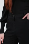 Kadın Beli Lastikli Likralı Esnek Jean Pantolon Siyah - 7