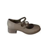 YAZKIŞ Kadın Ten Atkılı Küt Burun Kolej 4cm Topuklu Ayakkabı thumbnail 2