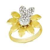 Taşlı Altın Çiçek Yüzük T004401 - 1