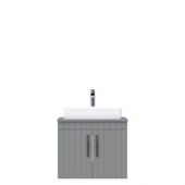 D10 Next Lavabo Dolabı Tezgah Üstü Kapaklı 65 cm Gri Lake - 1