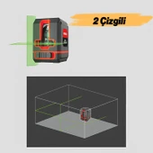 Rodex 2 Çizgili Lazer Terazi Yeşil Çizgi Lazeri Hizalama Tek ve Birlikte Kullanım Çantalı - 2