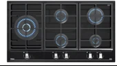 TEKA GZC 95320 BK EXACTFLAME 5 GÖZLÜ SİYAH 90 CM ANKASTRE GAZLI OCAK - 1
