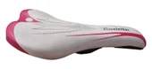 SELLE ROYAL SADDLE SELE ÇELİK RAY KELEPÇESİZ 260MM 130MM BEYAZ KIRMIZI - 1