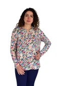 Kadın Çiçek Baskılı Düğmeli Viscon Bluz BGL-ST04275 thumbnail 1