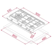 TEKA GZC 95320 BK EXACTFLAME 5 GÖZLÜ SİYAH 90 CM ANKASTRE GAZLI OCAK - 4