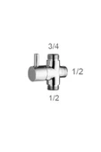 Sardıcı Yedek Parça Banyo Robot Duş Seti Yönlendirici Musluk 3/4x1/2x1/2 - 3