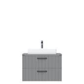 D10 Next Lavabo Dolabı Tezgah Üstü 2 Çekmeceli 80 cm Gri Lake - 1