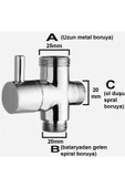 Sardıcı Yedek Parça Banyo Robot Duş Seti Yönlendirici Musluk 3/4x1/2x1/2 - 2