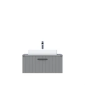 D10 Next Lavabo Dolabı Tezgah Üstü 1 Çekmeceli 80 cm Gri Lake - 1