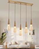 TT Aydınlatma TT023-5S-FULLESK  Full Eskitme Kaplama 5 li Damla Modeli Sıralı Avize thumbnail 3