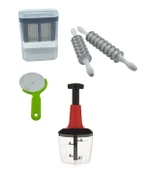 Yoğurt Süzme Aparatı,Hamur Kesme Ruleti,7 ve 9 Bıçak Mantımatik,Basmalı 5 Bıçaklı El Rondosu Set thumbnail 1