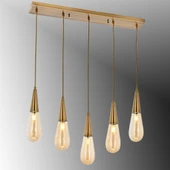 TT Aydınlatma TT023-5S-FULLESK  Full Eskitme Kaplama 5 li Damla Modeli Sıralı Avize thumbnail 1