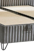 Line Visco Lüks Baza ve Başlık Seti 120x200 cm Tek Kişilik Baza ve Başlık Takımı Koyu Gri Babyface - 6