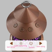 Concord L33 7 Farklı Işıklı Radyolu Nostaljik Taşınabilir Bluetooth Hoparlör Copper - 3