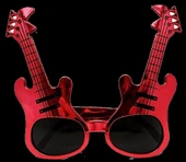 Kırmızı Renk Rockn Roll Gitar Şekilli Parti Gözlüğü 15x15 Cm - 1