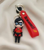 Anime İnanılmaz Aile Anahtarlık Silikon Oyuncak Araba Çanta Süsü 3D thumbnail 4