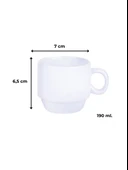 DeepCraft Stantlı 4'lü Fincan Seti Çıkmaz Baskılı Ceylan Desenli 4 Adet Fincan Seti 190 ml - 5
