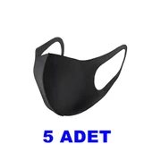 5 Adet Filtre Nano Teknoloji Siyah Kalın Kumaş Yıkanabilir Yüs Virüs Maskesi - 1