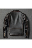 NYC GİYİM TEKSTİL Eskitme Biker mont Hakiki deri - 2