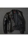 NYC GİYİM TEKSTİL Eskitme Biker mont Hakiki deri - 3